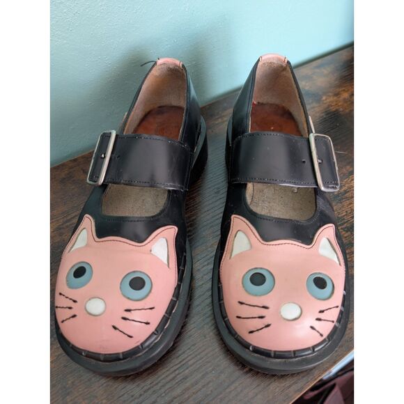 Vintage Tredair Dr Martens "Kitty" Mary Jane shoes in Black and Pink, Size 37 - Picture 3 of 9